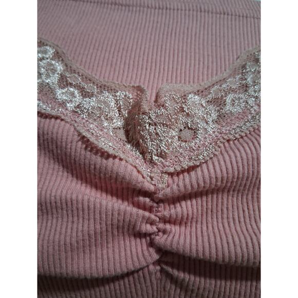 Y2K Cato Womens sz Medium Lace Romantic Grunge Coquette Dainty Ribbed Tank Top - Picture 12 of 14